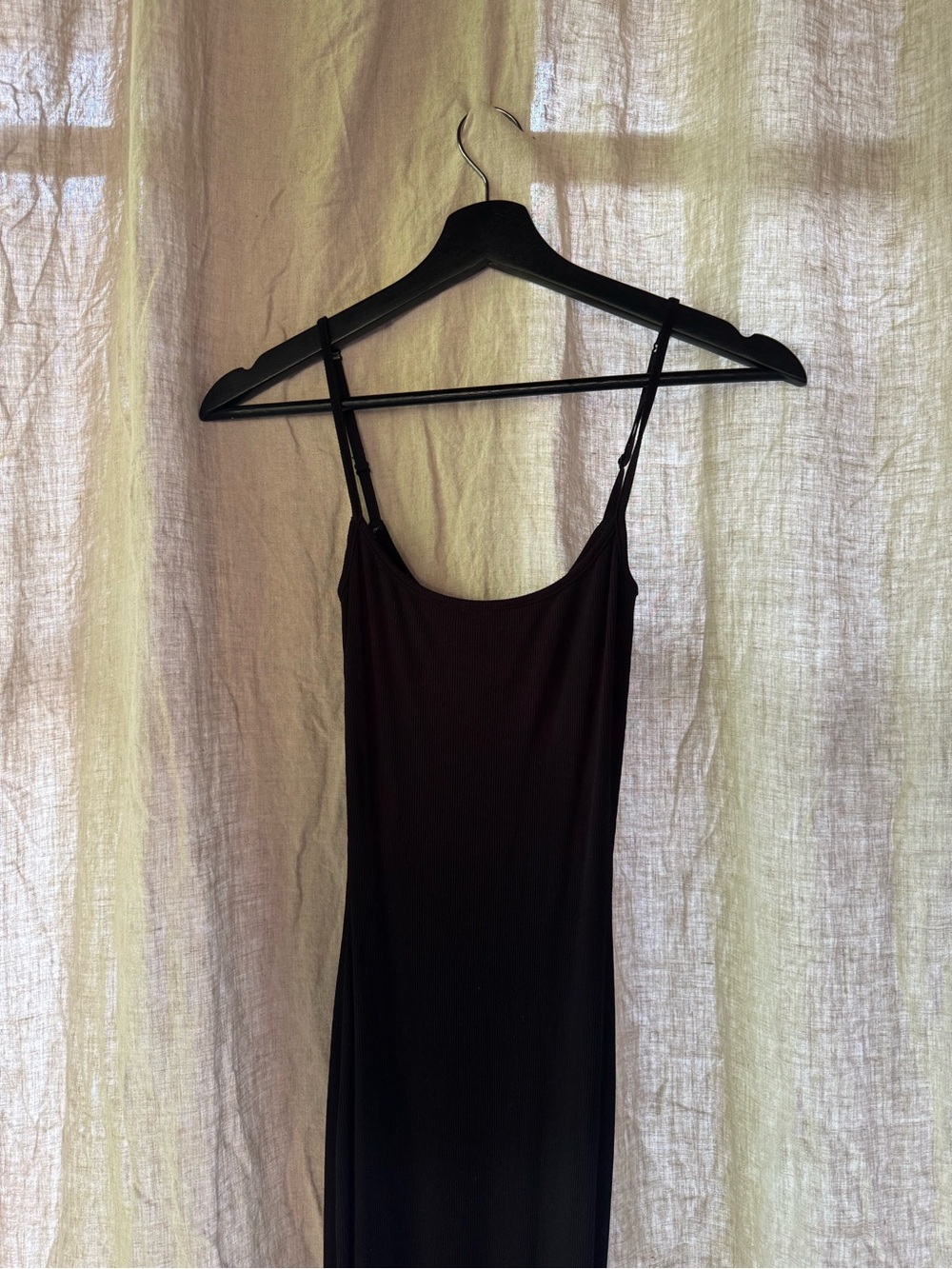 SKIMS Black Stretch Slip Maxi Dress - Spaghetti Straps - Picture 2 of 5